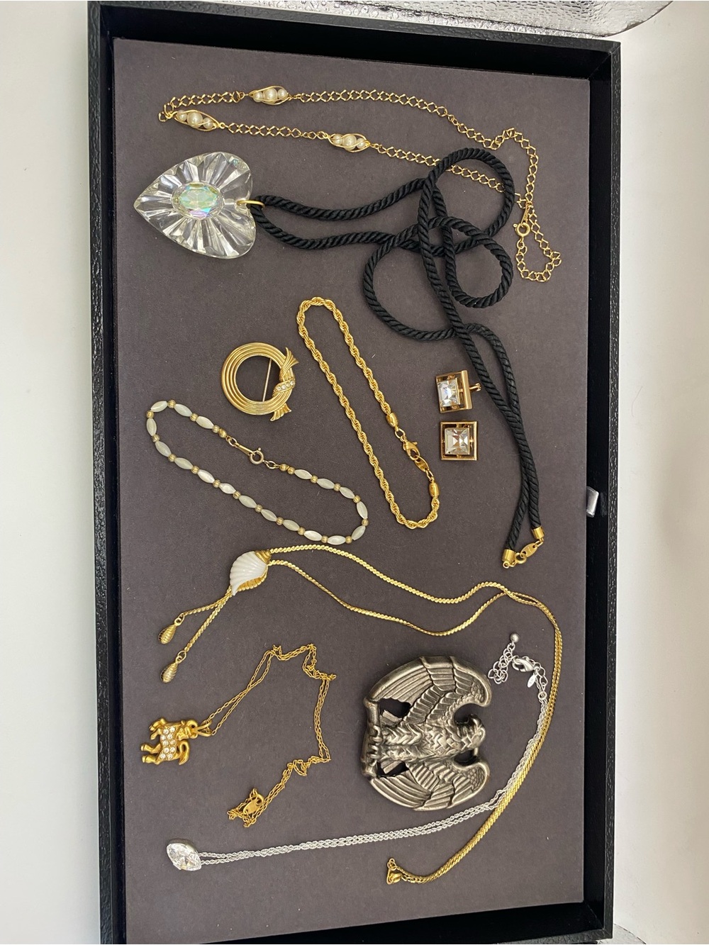10 piece Avon Lot- Necklaces, Earrings, Brooch, Belt buckle, and Bracelet
